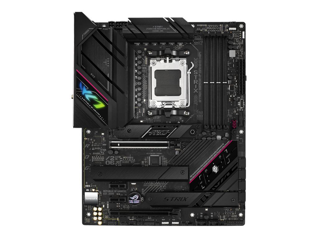 ASUS ROG Strix B650E-F Gaming WiFi - Motherboard - ATX - Socket AM5 - AMD B650 Chipsatz - USB-C 3.2 Gen 2x2, USB-C 3.2 Gen2, USB 3.2 Gen 2, USB 3.2 Gen 1 - 2.5 Gigabit LAN, Wi-Fi 6, Bluetooth - Onboard-Grafik (CPU erforderlich)