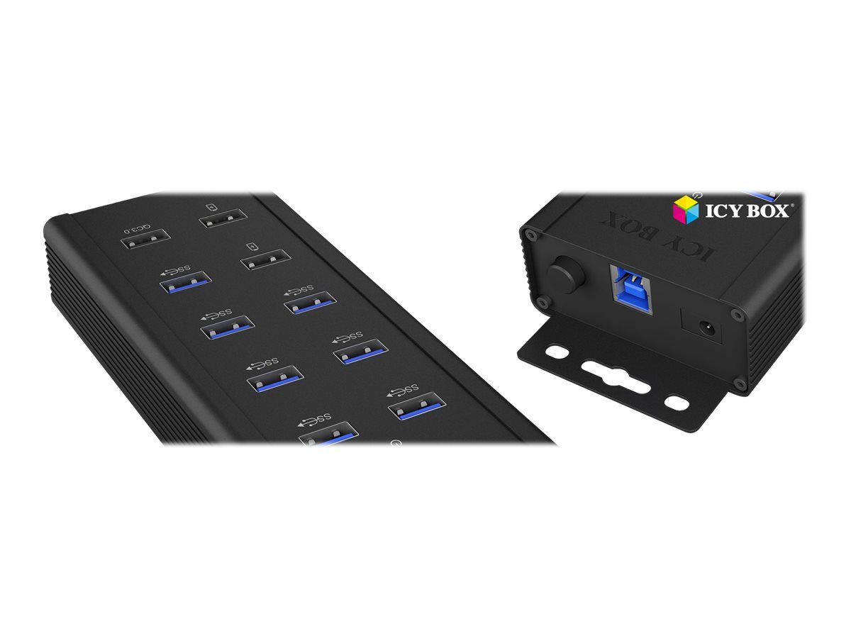 ICY BOX IB-HUB1703-QC3 - Hub - 7 x SuperSpeed USB 3.0