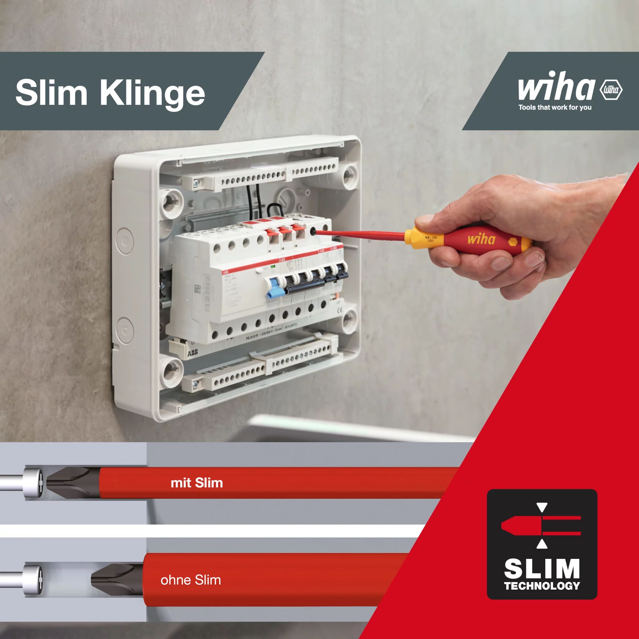 Wiha Schraubendreher Set SoftFinish® electric slimFix gemischt, 12-tlg.