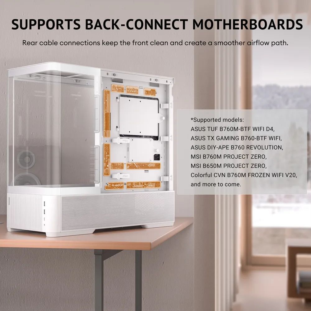 ANTEC Constellation C6 Curve Air White PC Gehäuse ATX Midi Tower, weiß