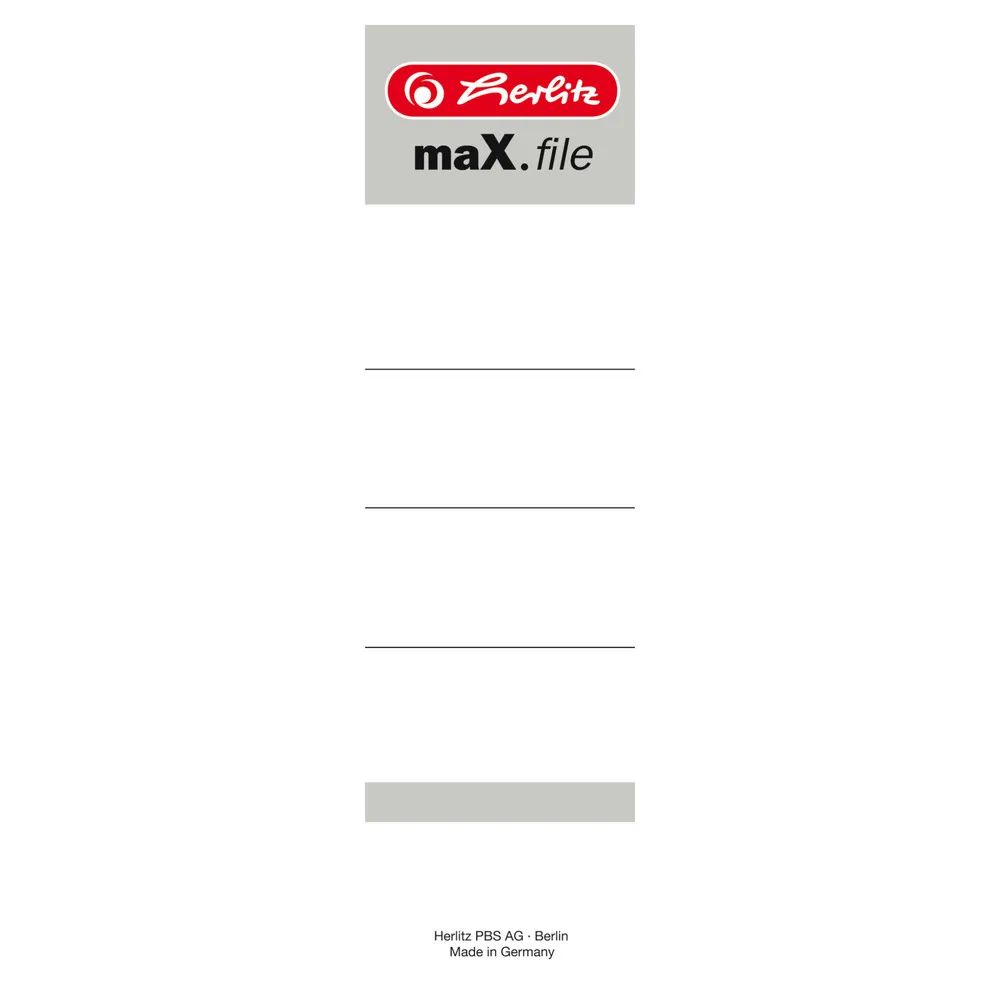 herlitz Ordnerrückenschild maX.file, zum einstecken, 8 cm, weiß, 10 Stück