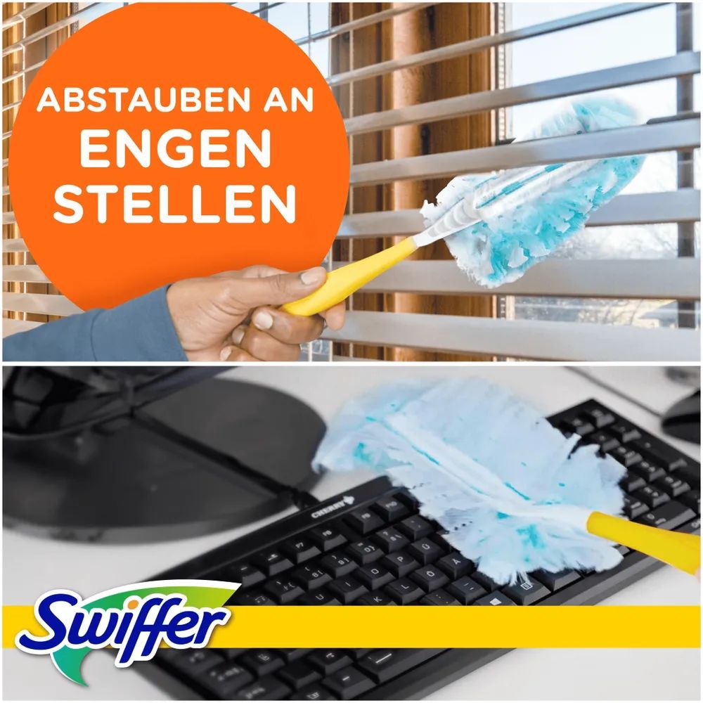 Swiffer Staubmagnet Starterset (Griff + 14 Tücher) eCOM Komfort Pack