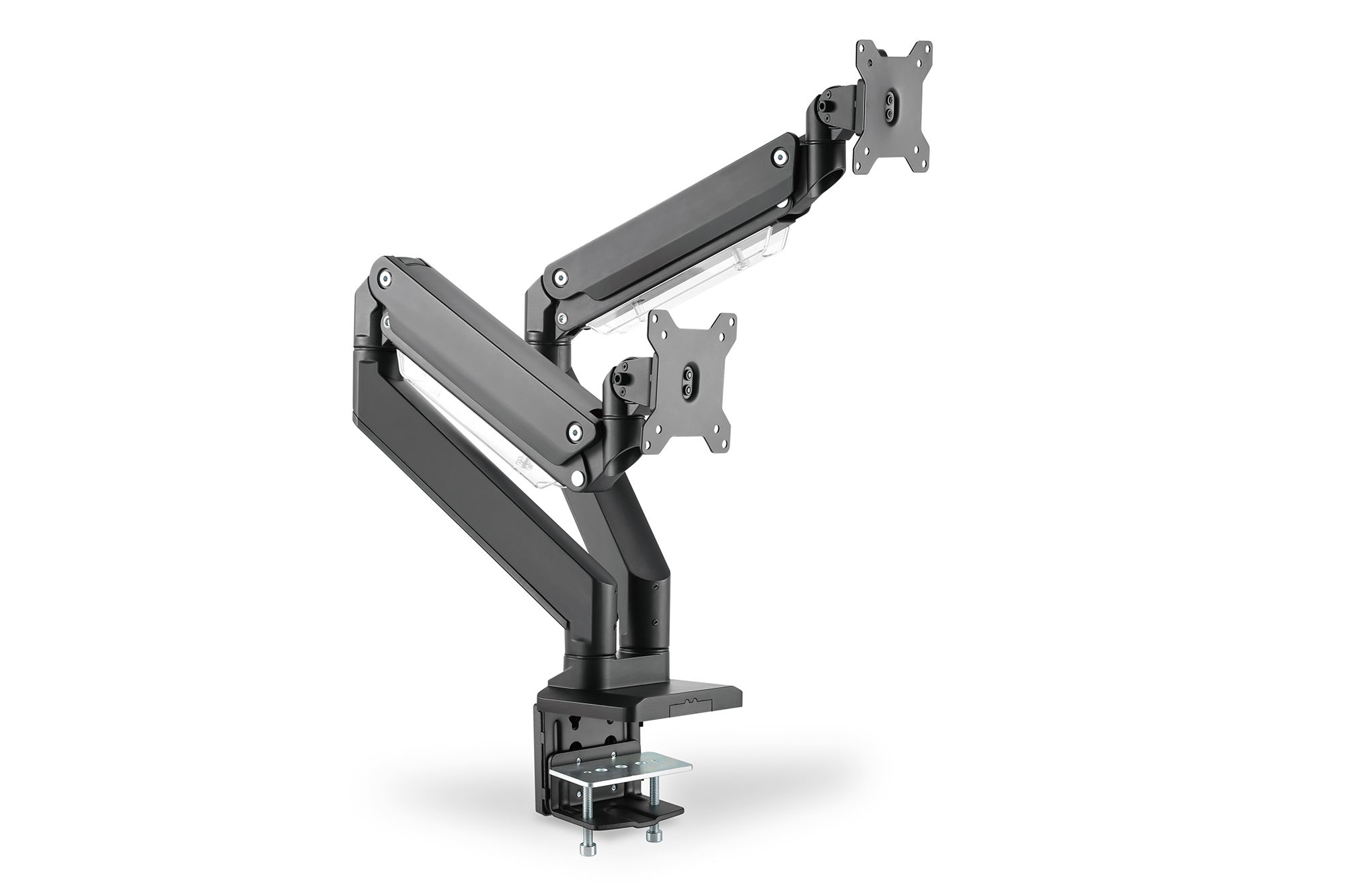 DIGITUS Dual Monitorhalter mit Gasdruckfeder und Klemmbefestigung