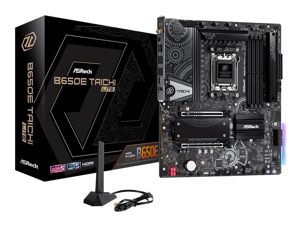 ASRock B650E TAICHI LITE - Motherboard - E-ATX - Socket AM5 - AMD B650 Chipsatz - USB4, USB-C 3.2 Gen 2x2, USB 3.2 Gen 2, USB 3.2 Gen 1 - 2.5 Gigabit LAN, Wi-Fi 6E, Bluetooth - Onboard-Grafik (CPU erforderlich)