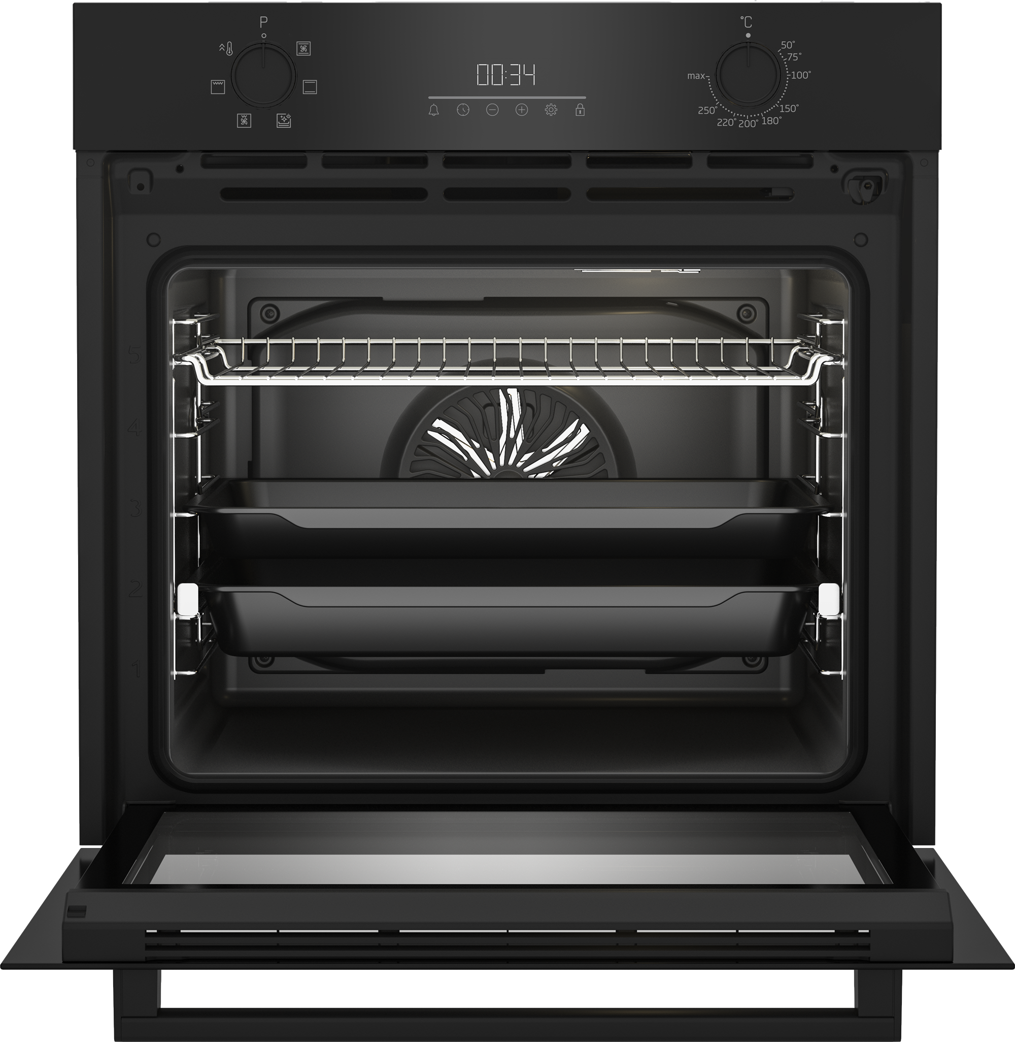 Beko BBIE123001BD Einbau-Backofen mit Teleskopauszug, Black