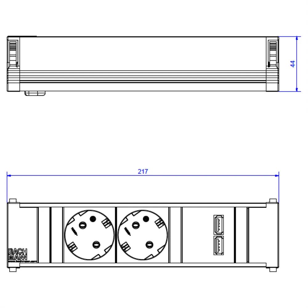 BACHMANN CONI 2x Schutzkontakt 1x USB Charger