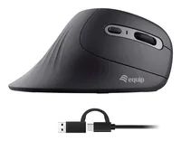 Equip Ergonomische Maus USB-A/-C Stker Rechts schwarz - Maus - 7.200 dpi