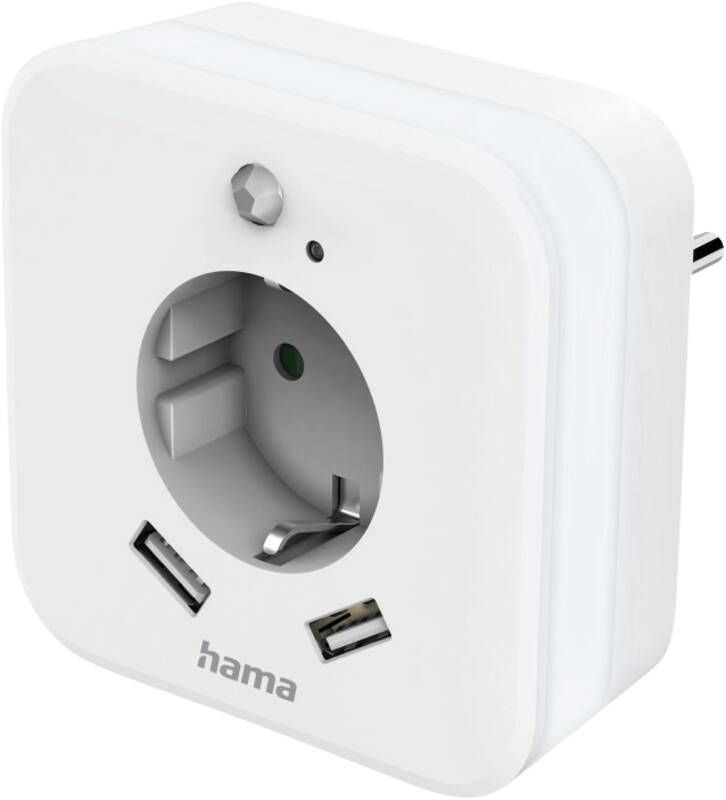 Hama 223498 LED NACHTLICHT/3F/2 USB-A/1SCHUKO
