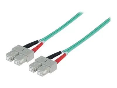 Intellinet Fiber Optic Patch Cable, OM3, SC/SC, 5m, Aqua, Duplex, Multimode, 50/125 µm, LSZH, Fibre, Lifetime Warranty, Polybag - Patch-Kabel - SC multi-mode (M)