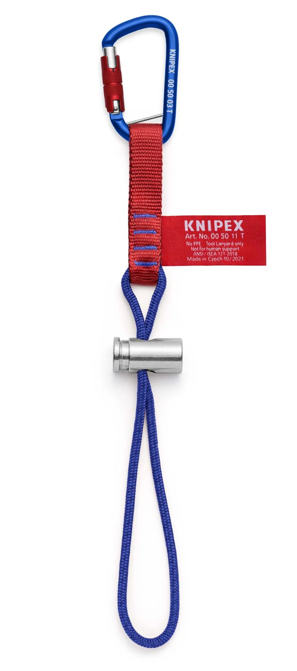 KNIPEX Adapterschlaufen mit fixiertem Materialkarabiner Zur Werkzeug-Absturzsicherung 186 mm