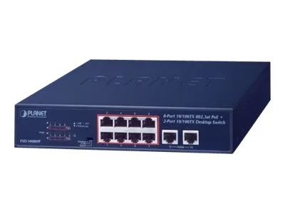 Planet FSD-1008HP - Switch - unmanaged - 8 x 10/100 (PoE+)