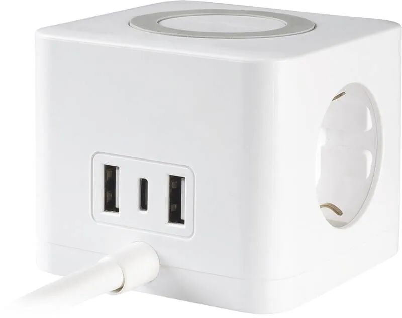 Vivanco 3-fach Steckdosenwürfel m. 2x USB-A + 1x USB-C,