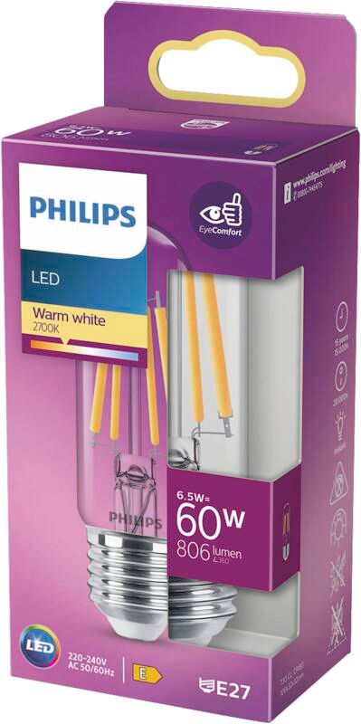 Philips LED classic 60W T30 E27 WW CL ND SRT4