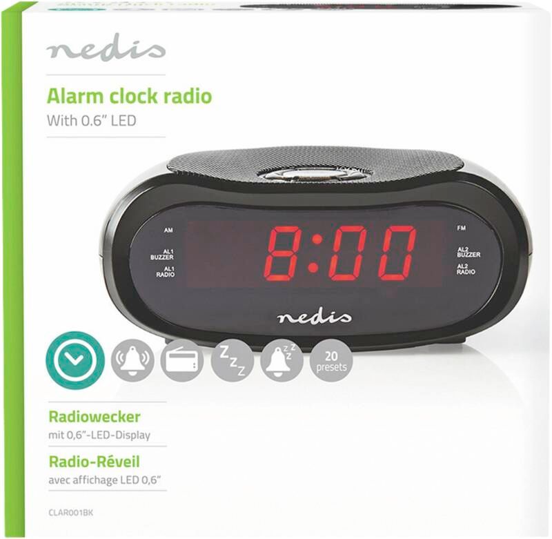 Nedis Radiowecker CLAR001BK