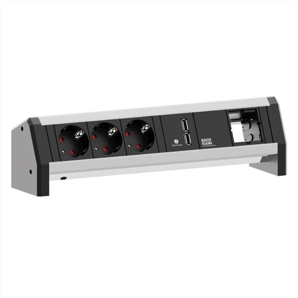 Bachmann DESK - Steckdosenleiste - Eingabe, Eingang GST18 - Ausgangsanschlüsse: 5 (USB, power CEE 7/3)