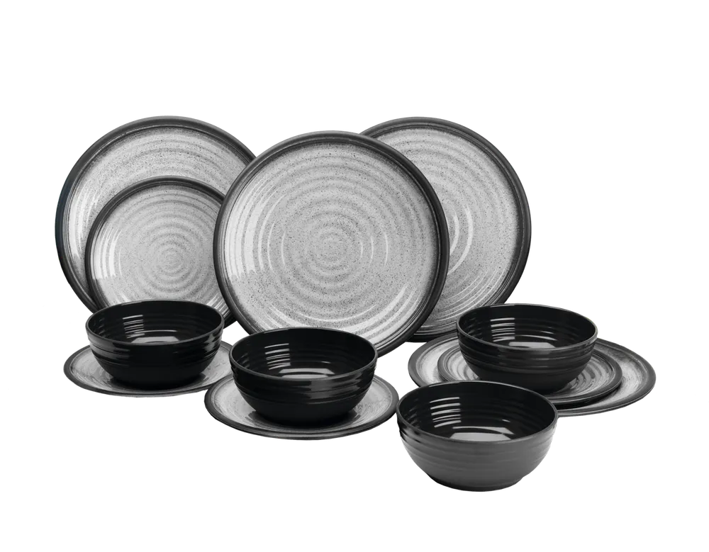 Flamefield Melamin-Set Premium Granite-Grey
