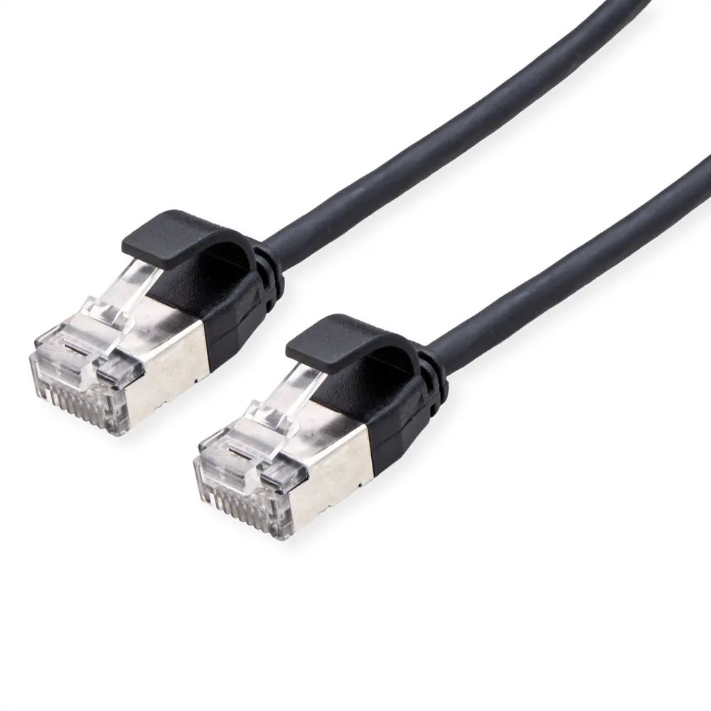 ROLINE U/FTP DataCenter Patchkabel Cat.6A (Class EA), LSOH, slim, schwarz, 3 m