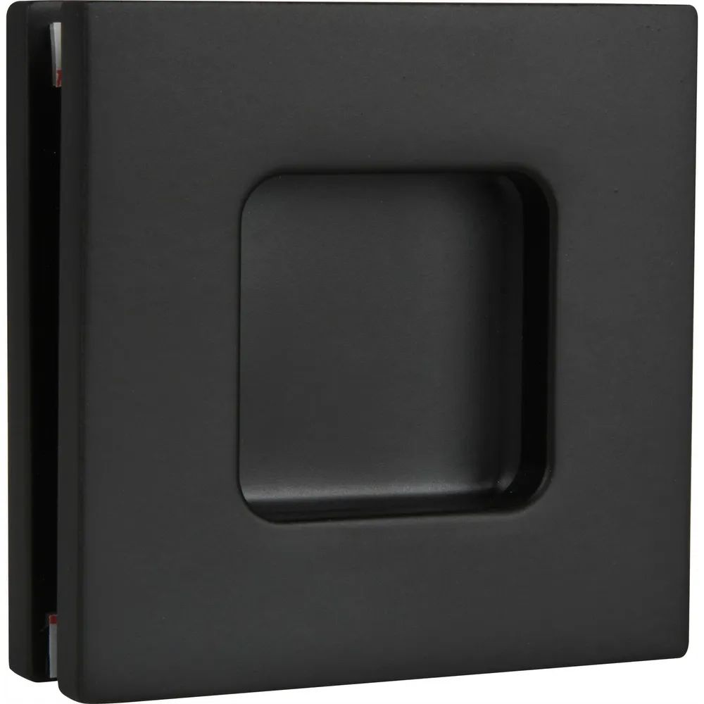 FONDERIA MARCHESI S.P.A.  Schiebetürmuschelpaar 6405 für Glas, eckig, Glasstärke 8 - 10 mm, schwarz