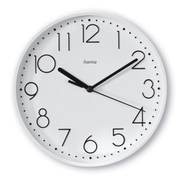 Hama Wanduhr "Salina", Ø 22 cm, ohne Ticken, Weiß