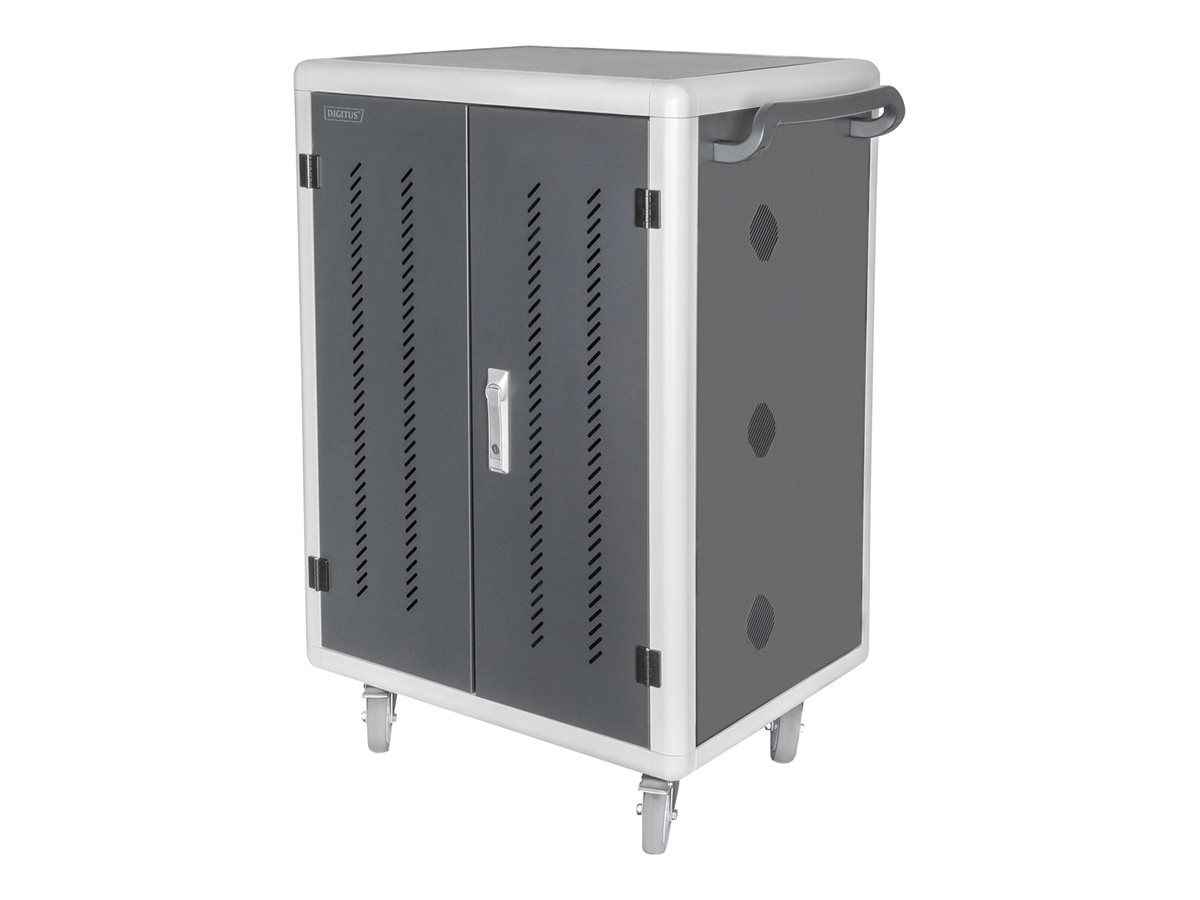 DIGITUS Mobiler Ladeschrank für 30 Notebooks / Tablets bis 15,6 Zoll, Datensynchronisation, UV-C, USB-A