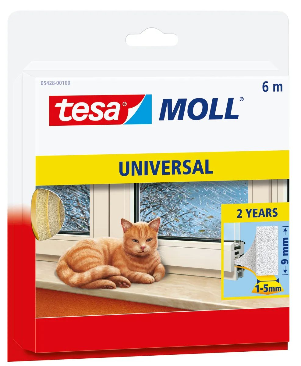tesamoll® Insulation Universal PUR-Dichtungsprofil Weiß 6m x 9mm