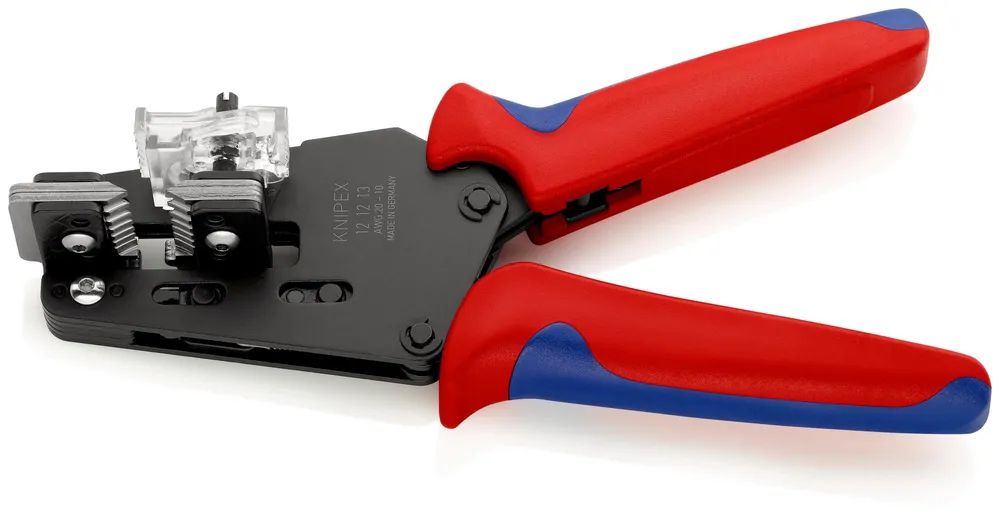 KNIPEX Präzisions-Abisolierzange mit Formmessern mit Mehrkomponenten-Hüllen brüniert 195 mm