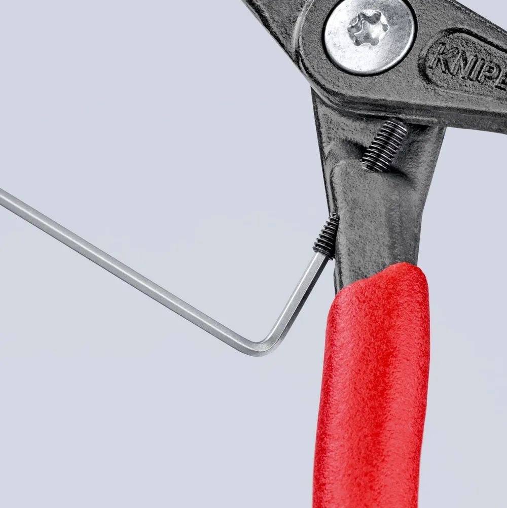 KNIPEX Präzisions-Sicherungsringzange für Innenringe in Bohrungen mit rutschhemmendem Kunststoff überzogen grau atramentiert 130 mm