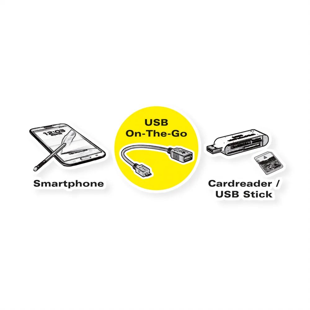 VALUE USB 2.0 Kabel, USB 2.0 Typ Micro B - Typ A BU, OTG, 0,15 m