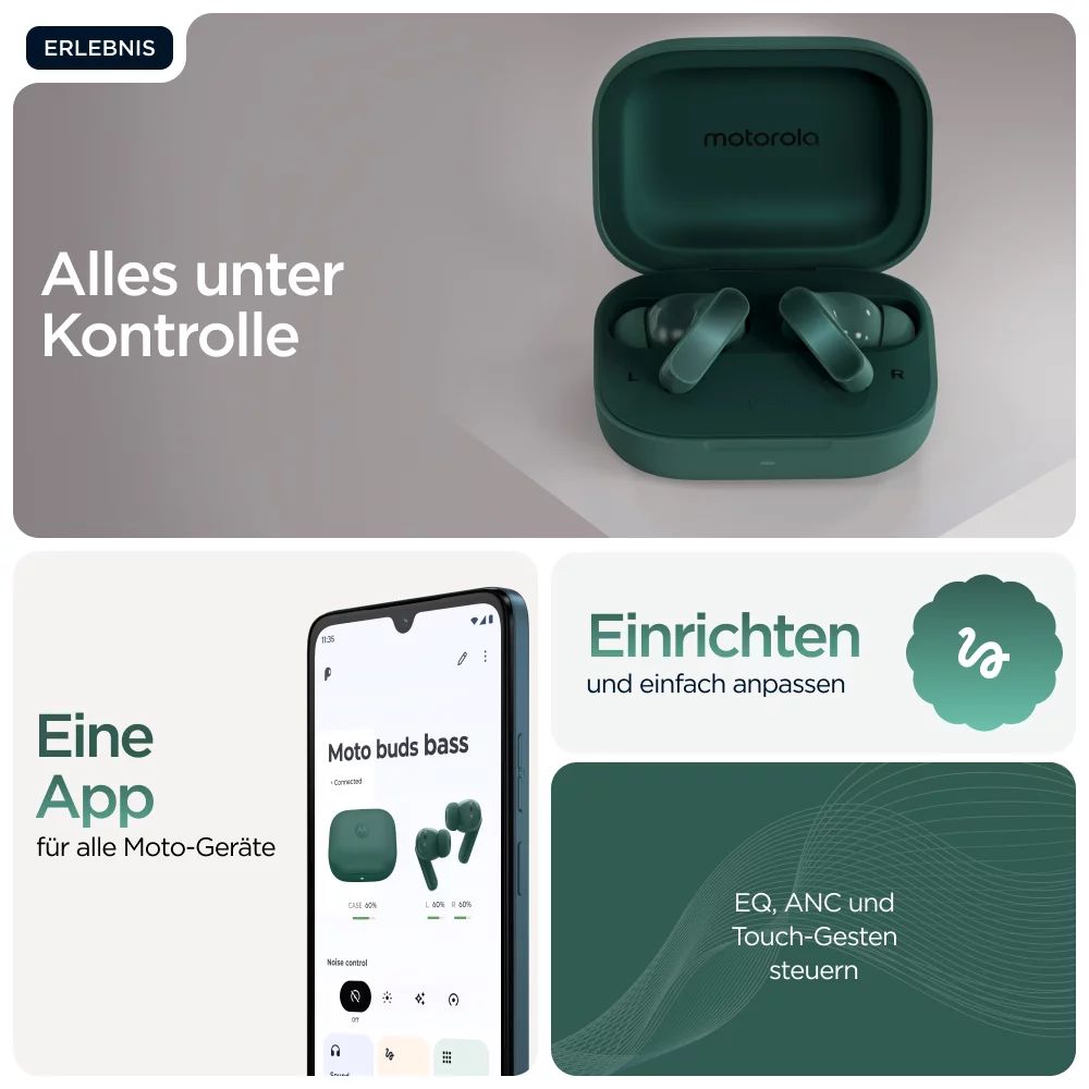 Motorola Moto Buds Bass Pantone, Posy Green