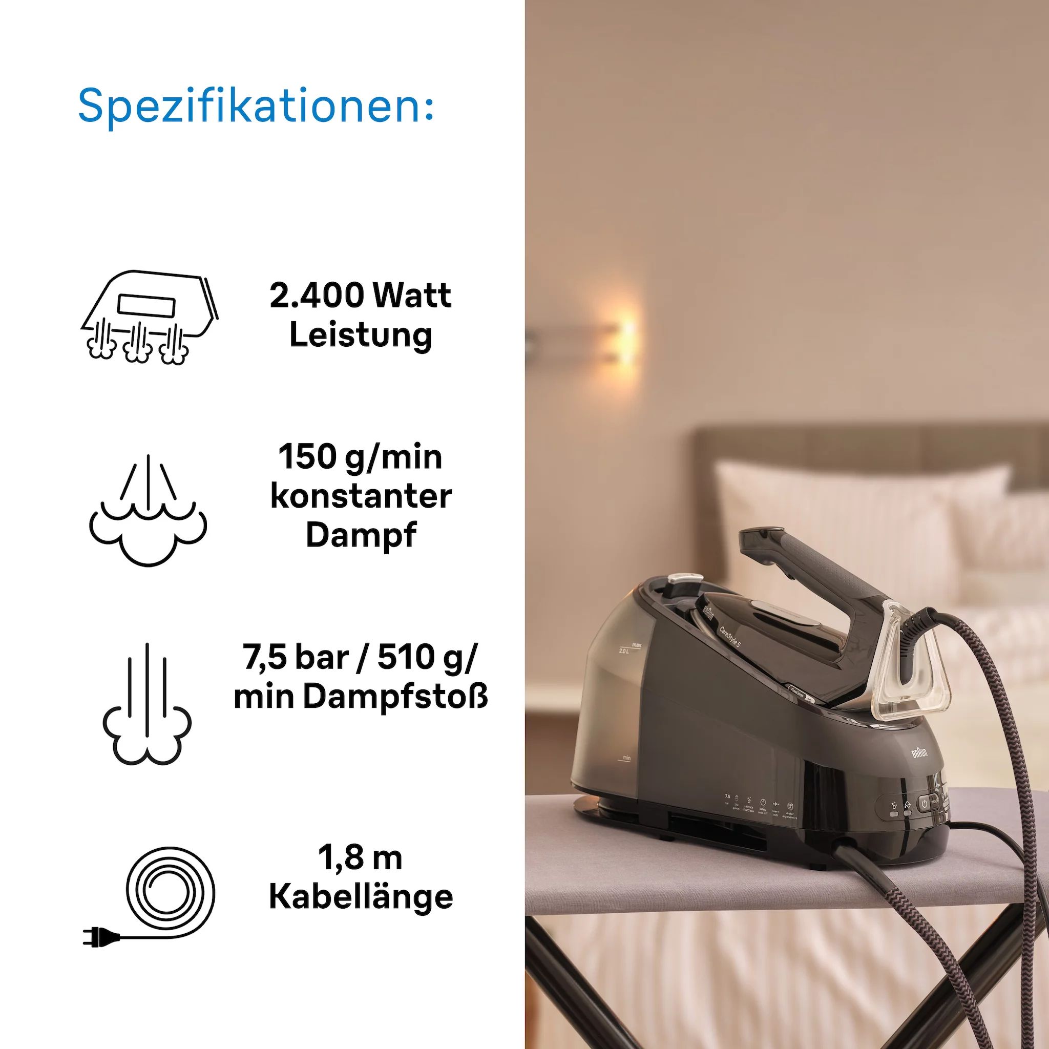 Braun IS5249BK Dampfbügeleisen