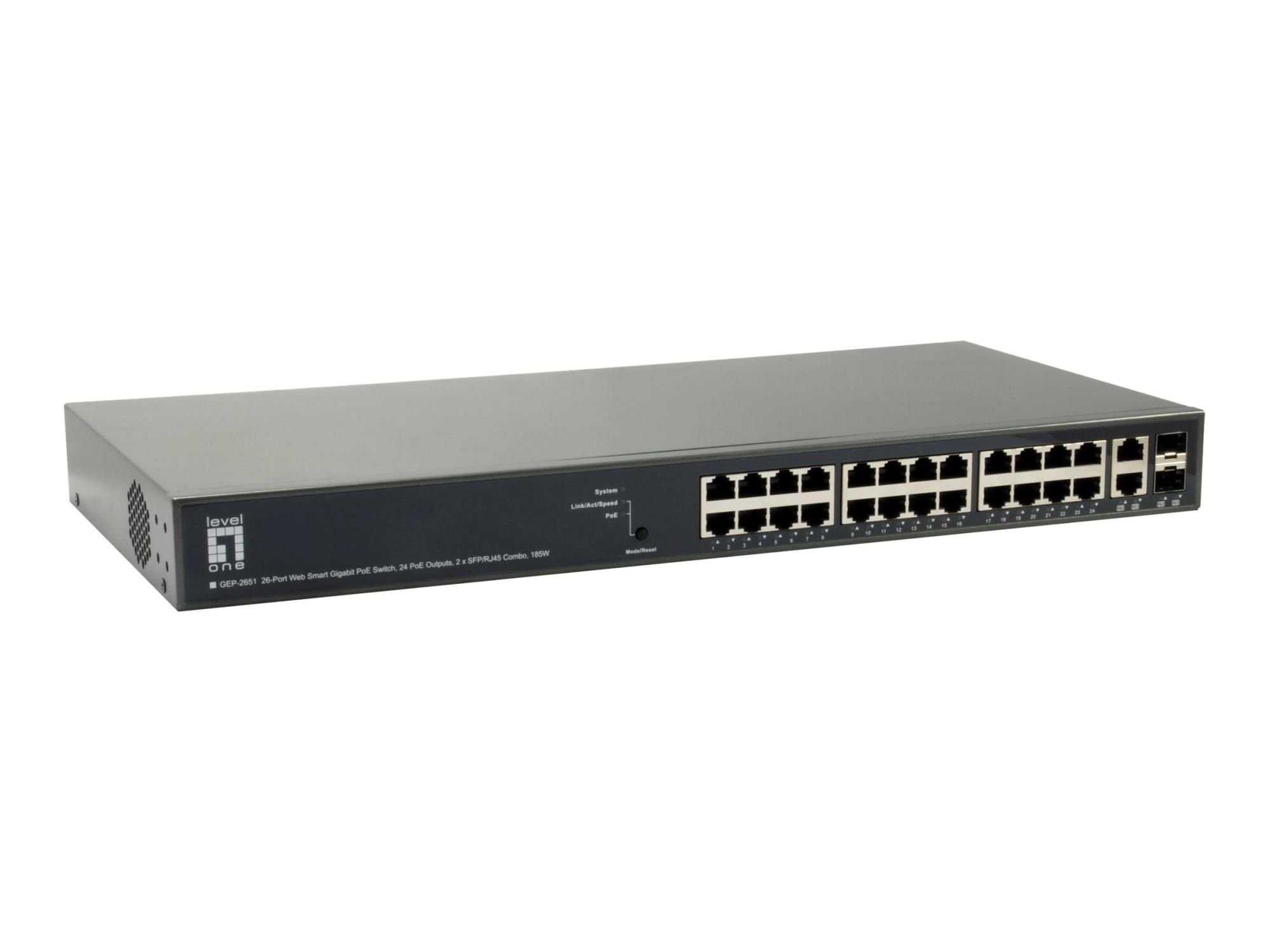 LevelOne GEP-2651 - Switch - Smart - 24 x 10/100/1000 (PoE+)