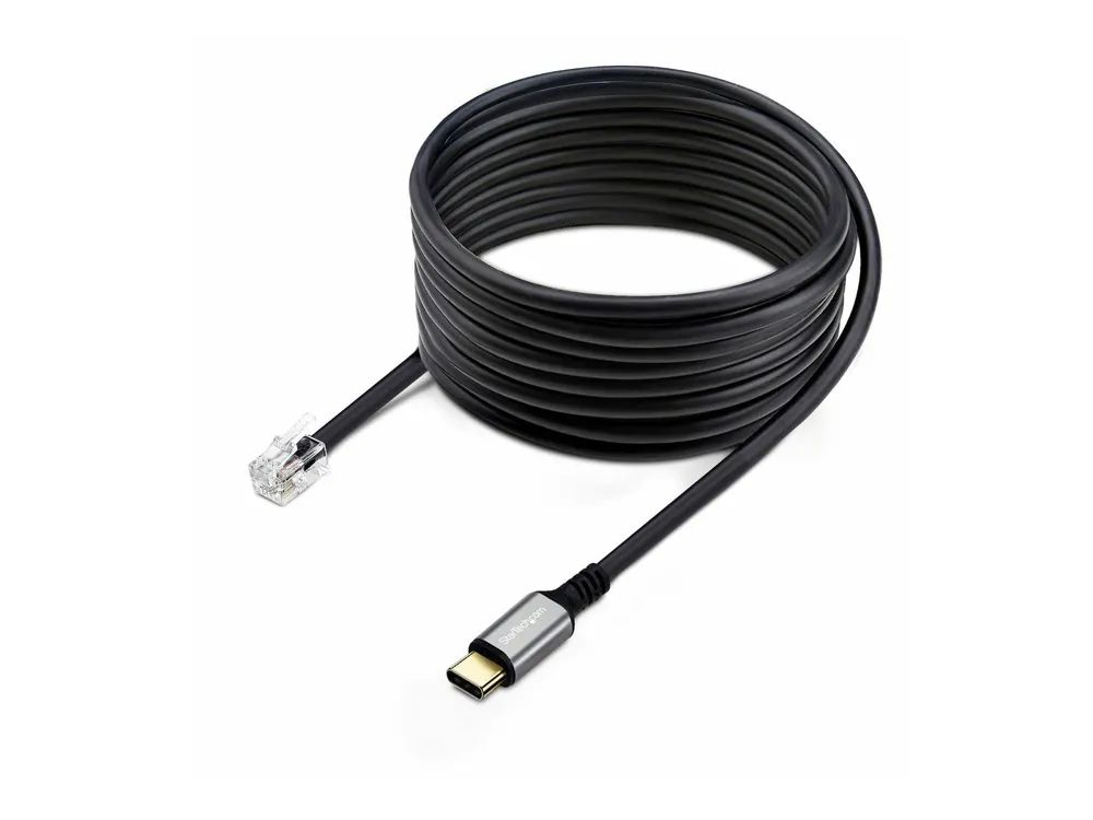 StarTech.com USB-C to RJ9 Adapter for Office Phone Handset or Wired/Wireless Headset, Use Existing Landline Hardware, 6ft/1.8m, For Laptop/Desktop Computer/Mobile