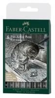 FABER-CASTELL Pitt Artist Pen Tuschestift - 8er Etui - Black & Grey - 8 Farben - Schwarz - Grau - Rund - Kunststoff - 1 Stück(e)