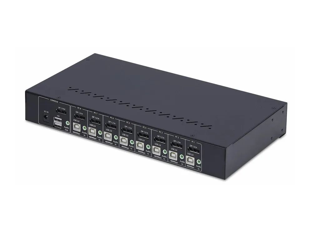 StarTech.com 8-Port DisplayPort KVM Switch w/1U Rack Mount Kit, 4K 60Hz