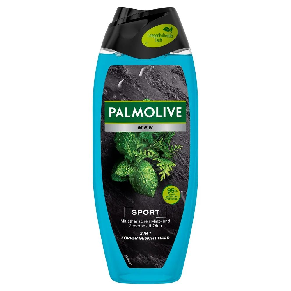 Palmolive Men Sport 3-in-1 Duschgel 250ml - mit ätherischem Minz- und Zedernblatt-Ölen