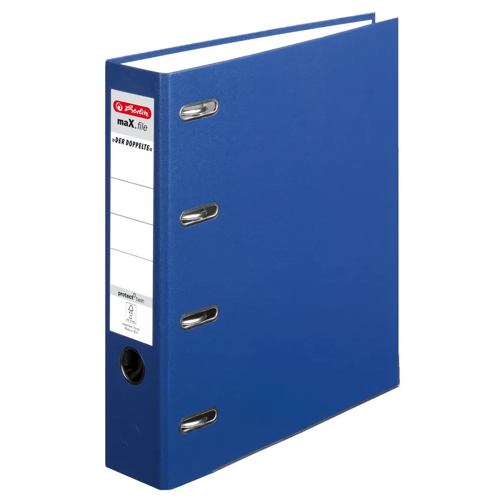 herlitz Doppelordner maX.file protect, A4, 7cm, blau