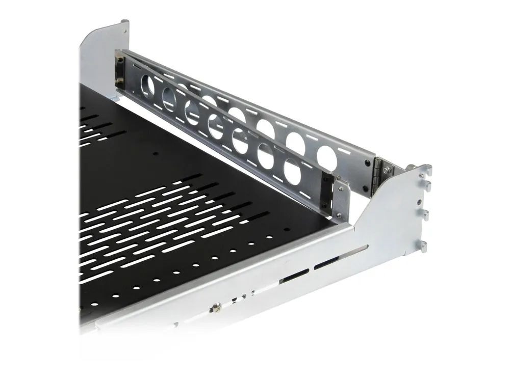 StarTech.com 2HE ausziehbarer belüfteter Fachboden für 19 Serverschrank mit Kabelführung / verstellbarer Montagetiefe bis 22,7 kg - Rack - Regal - Schwarz - 2U - 48.3 cm (19")