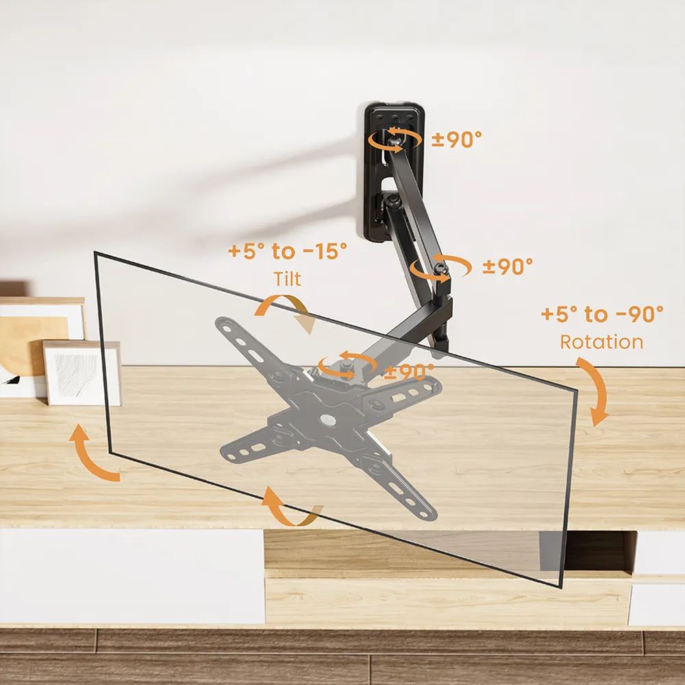 VALUE TV-Wandhalterung, 3 Drehpunkte, 13-43 Zoll, bis 20 kg