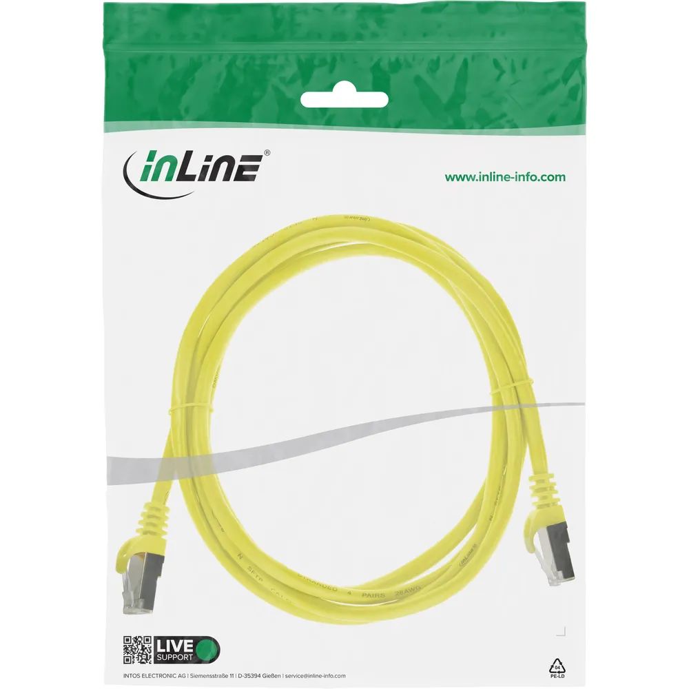 InLine Patchkabel - SF/UTP - Cat.5e - gelb - 1m