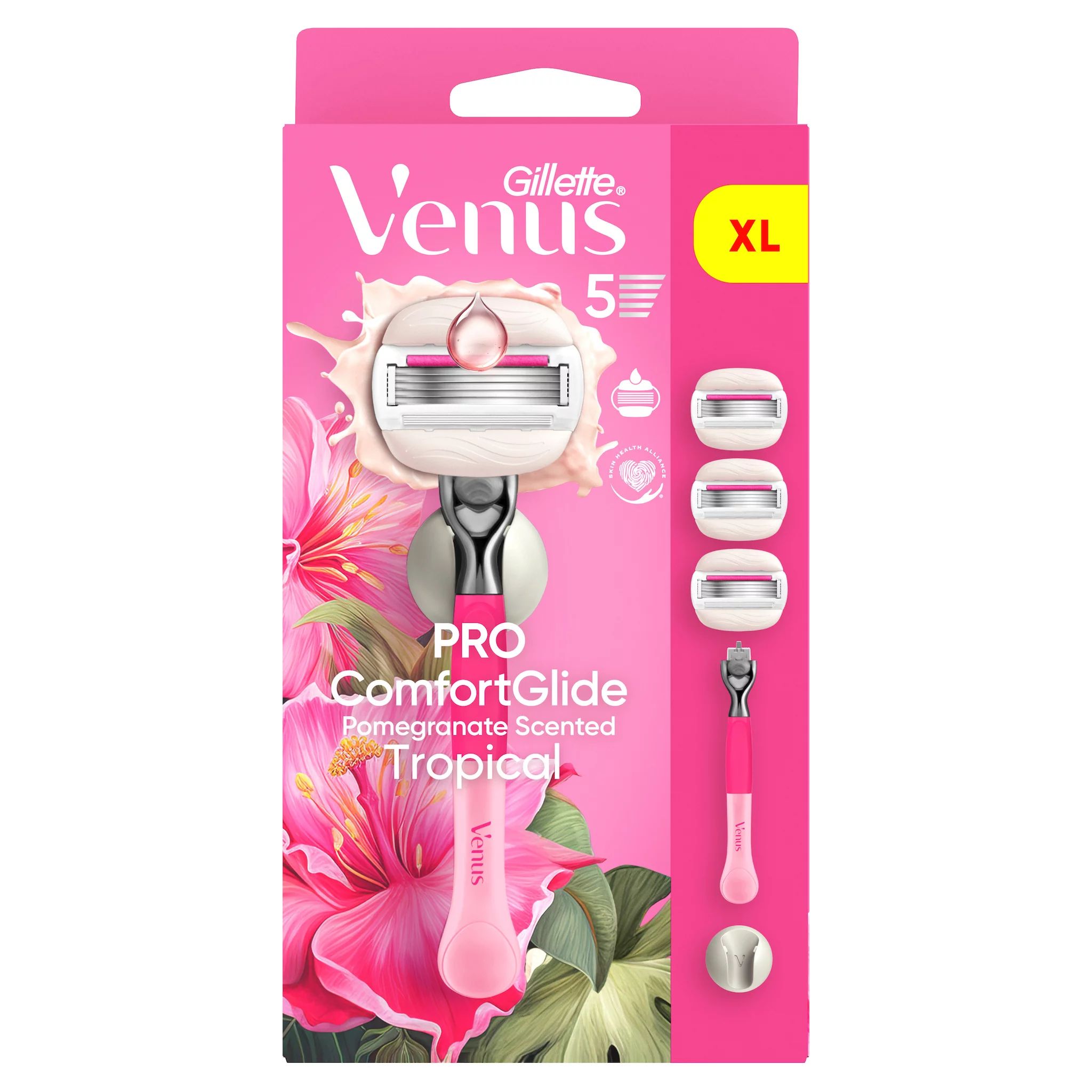 Gillette Venus Pro Comfortglide Tropical Rasierapparat 3 Klingen+Duschhänger