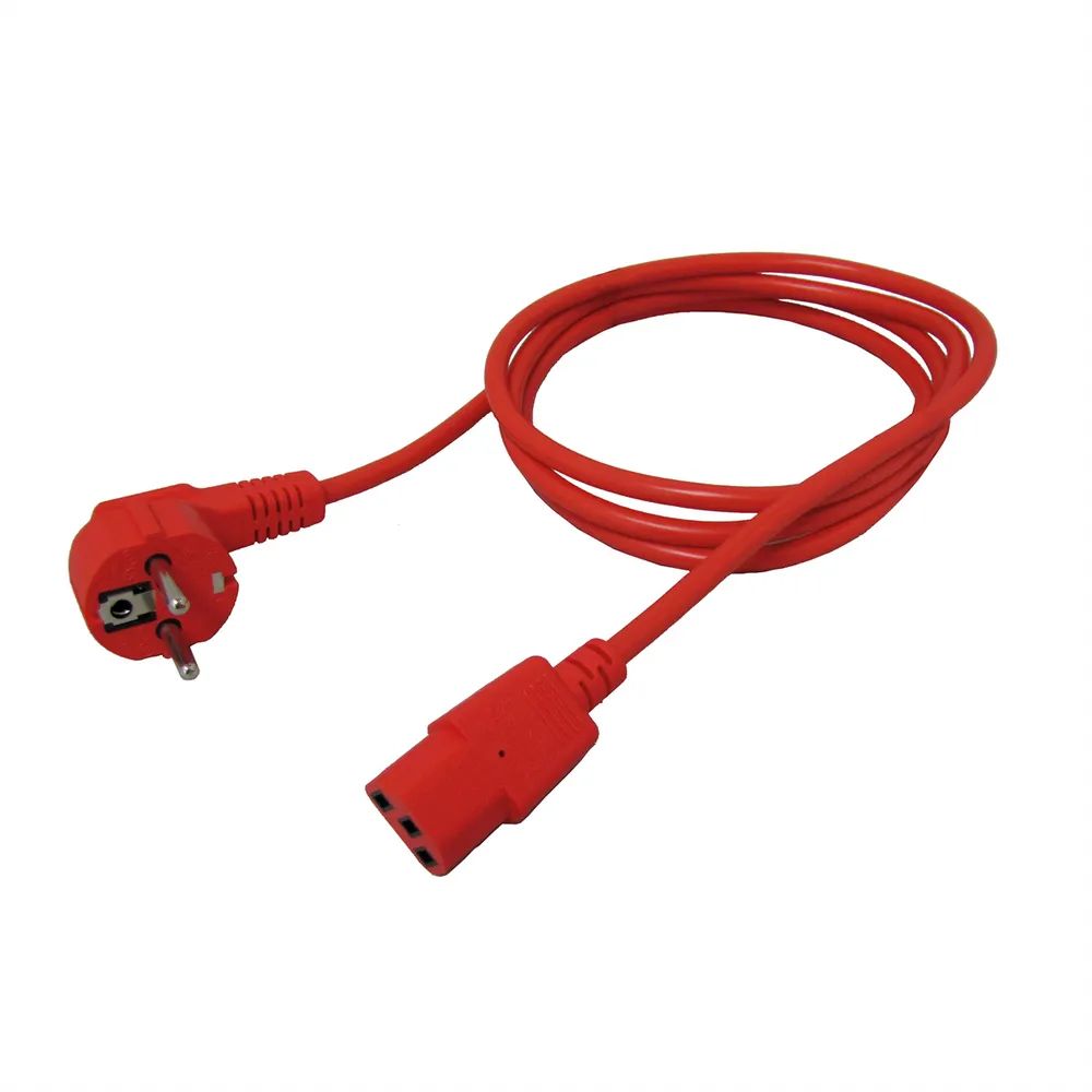ROLINE Netzkabel, gerade IEC-Buchse, rot, 0,8 m