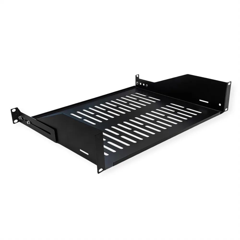 VALUE 19-Zoll-Geräteträger 2 HE, T: 350mm, max. 25 kg, U-Form, schwarz
