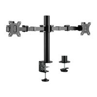 LogiLink Befestigungskit - einstellbarer Arm - für 2 LCD-Displays - Stahl - Schwarz - Bildschirmgröße: 43.2-81.3 cm (17"-32")