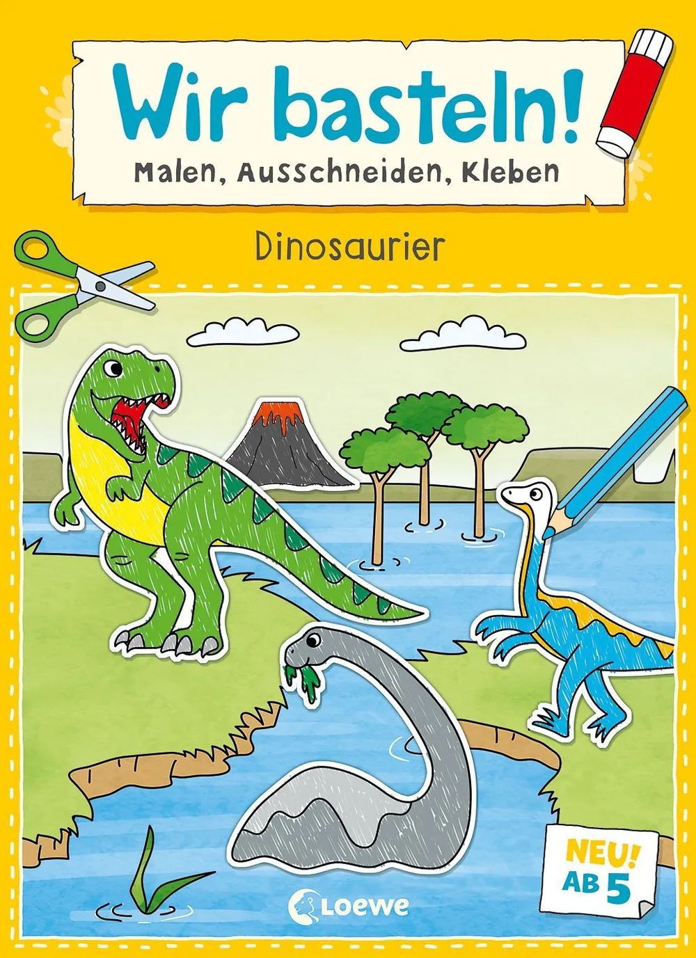Loewe Verlag GmbH Wir basteln! Dinosaurier Malen, Kleben