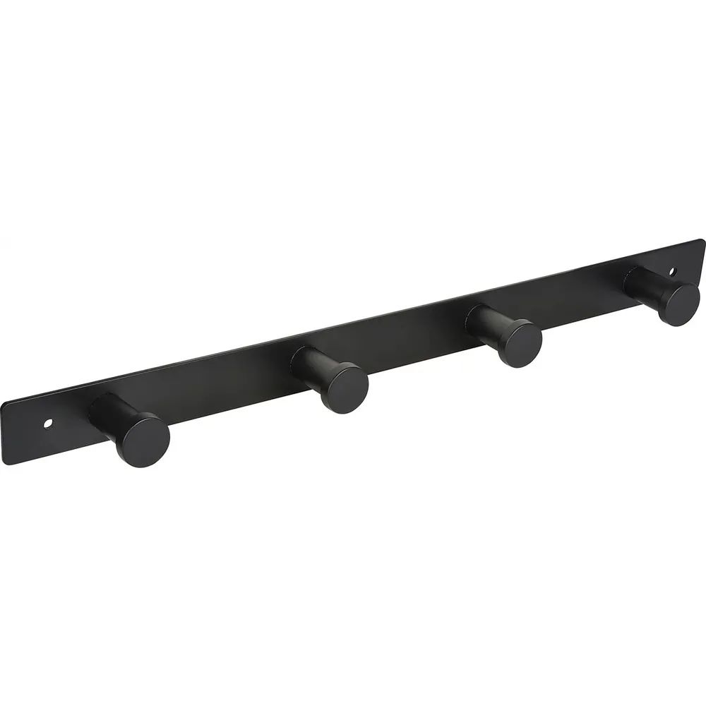 Alles im Griff Garderobenleiste Aino mit 4 Haken, Breite 345 mm, Stahl schwarz matt