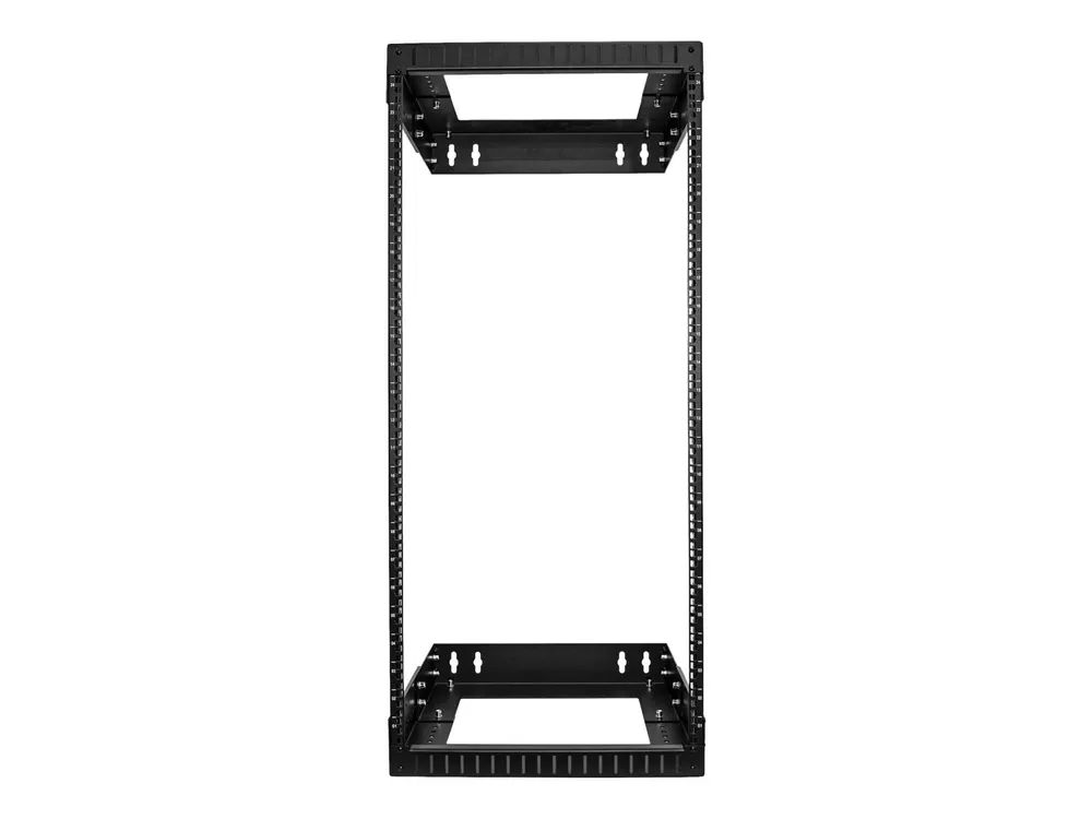 StarTech.com 24HE Netzwerkschrank 19 Zoll für Wandmontage - Einstellbare Tiefe 30 - 50 cm - 2 Pfosten Open Frame Serverschrank/Wandrack/Server rack - Käfigmuttern & Schrauben (RACK-24U-20-WALL-OA)