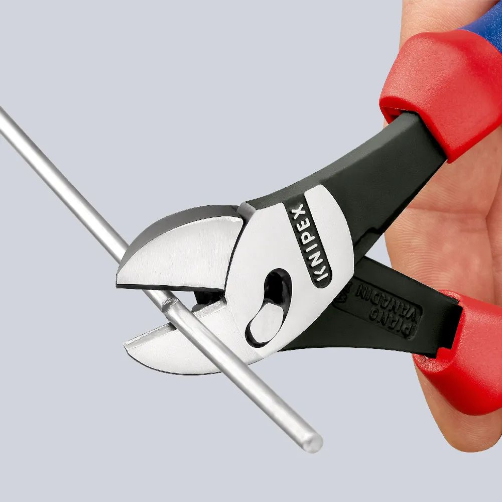KNIPEX TwinForce® Hochleistungs-Seitenschneider mit Mehrkomponenten-Hüllen schwarz atramentiert 180 mm