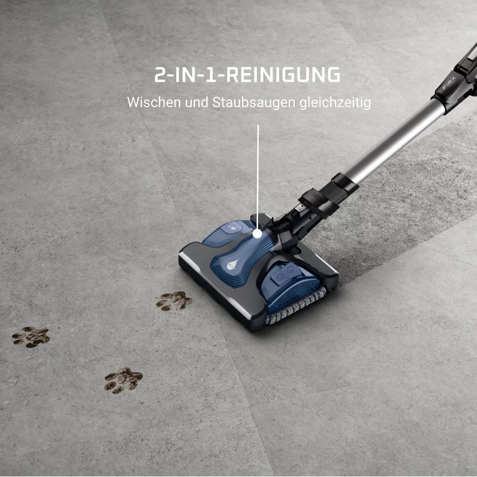 Rowenta RH99C3 Akku-Staubsauger X-Force Flex 14.60 Aqua Docking - Blau/Aluminium