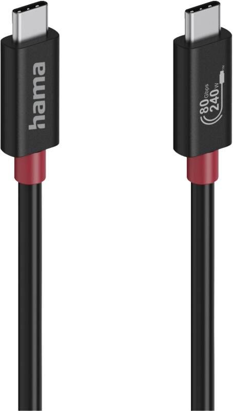 Hama USB-C-Kabel, E-Marker, USB4 Gen4, 80 Gbit/s, 5 A, 240 W, 1,00 m