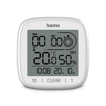 Hama Digitale Badezimmeruhr "Zypern", Saugnapf, zum Stellen und Hängen, Weiß